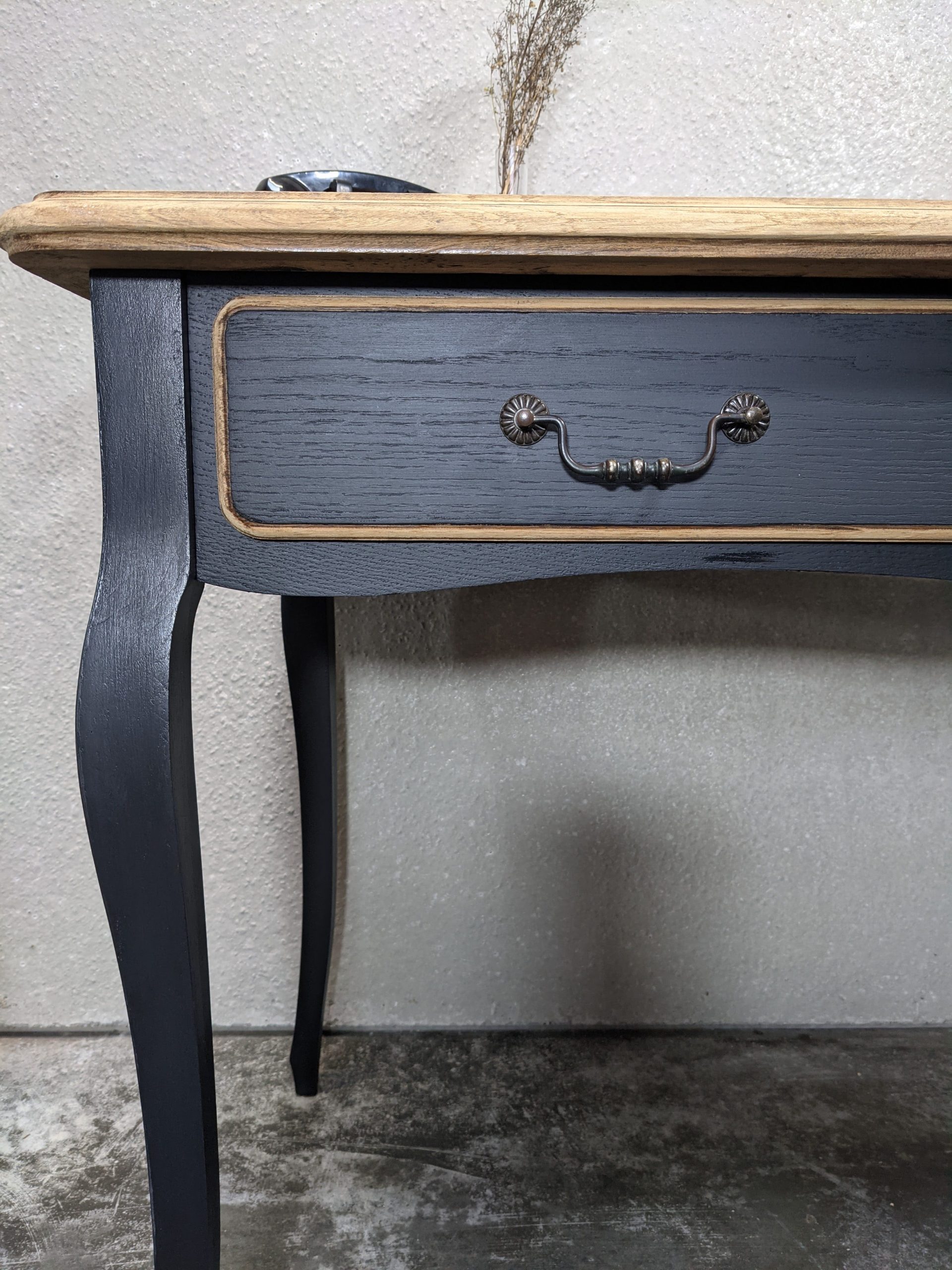meubles anciens Table de couture singer transformé en bureau