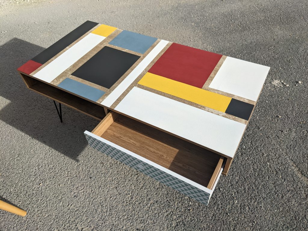 table basse inspiration mondrian