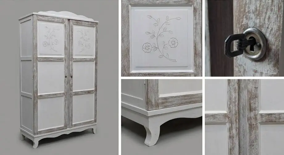 Armoire parisienne transformée — Lasure et papier graphique à Casablanca 4 Armoire Parisienne rénovée détails