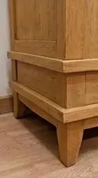 Buffet scandinave 2 portes transformé — Hêtre brut et vernis mat à Casablanca 4 Buffet scandinave transformé par imago-concept