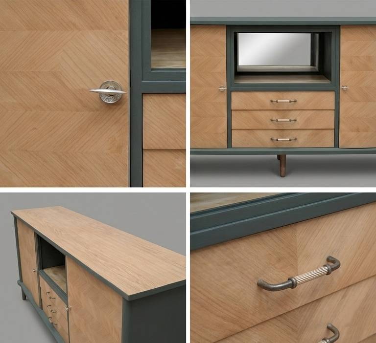 Enfilade scandinave transformée — Hêtre massif et vert kaki à Casablanca 6 Enfilade scandinave transformé