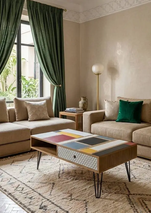 Table basse inspiration Mondrian par imago-concept