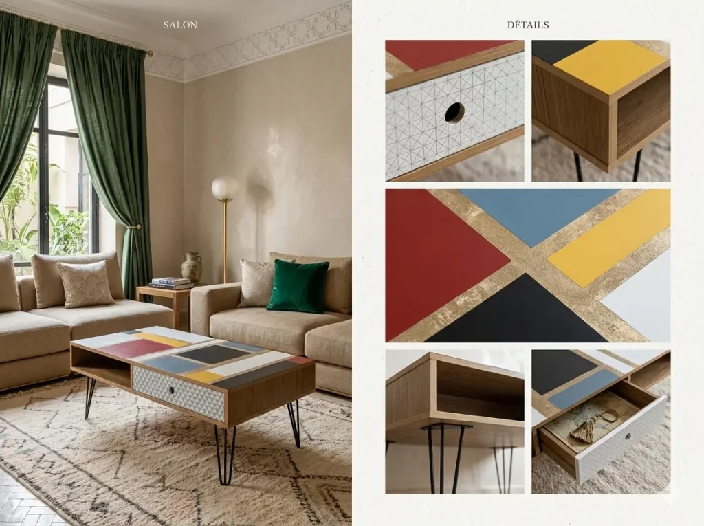 Table basse vintage transformé – IMAGO CONCEPT Casablanca